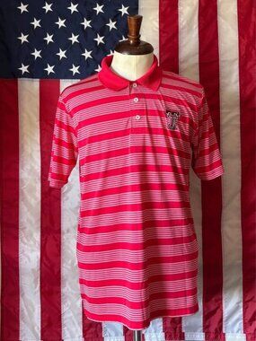 NCAA Texas Tech Red Raiders Men’s Embroidered Russell Polo Shirt Sz Large